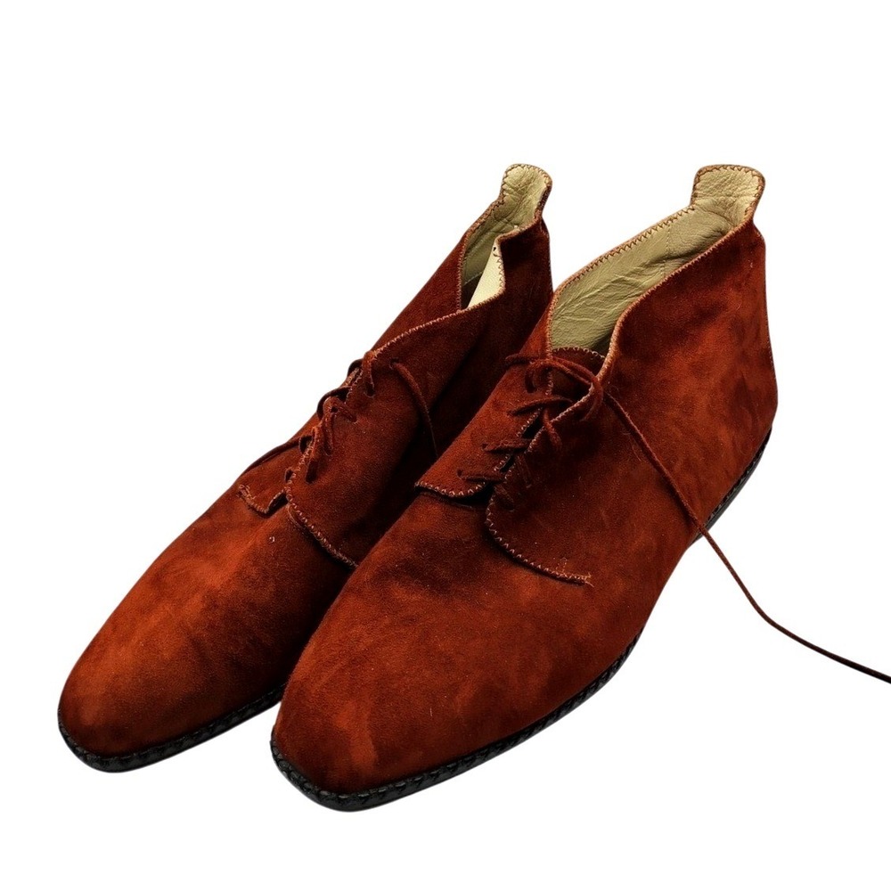 Bally Suede Chukka Boots sz 10 Burgundy Leather‎ Dark Academia